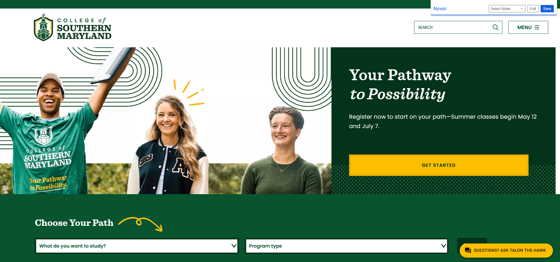 Southern Maryland College Hompage