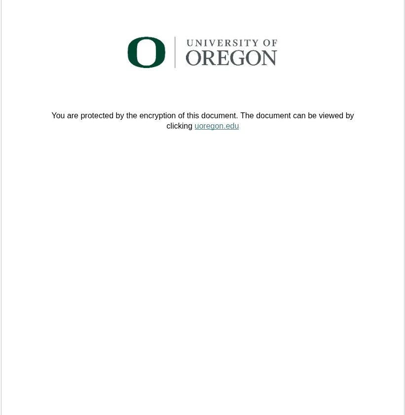 Here is what we see after opening the docx file shared by the bad actor. Clicking the fake uoregon link, brings us to the page seen in the next image. 