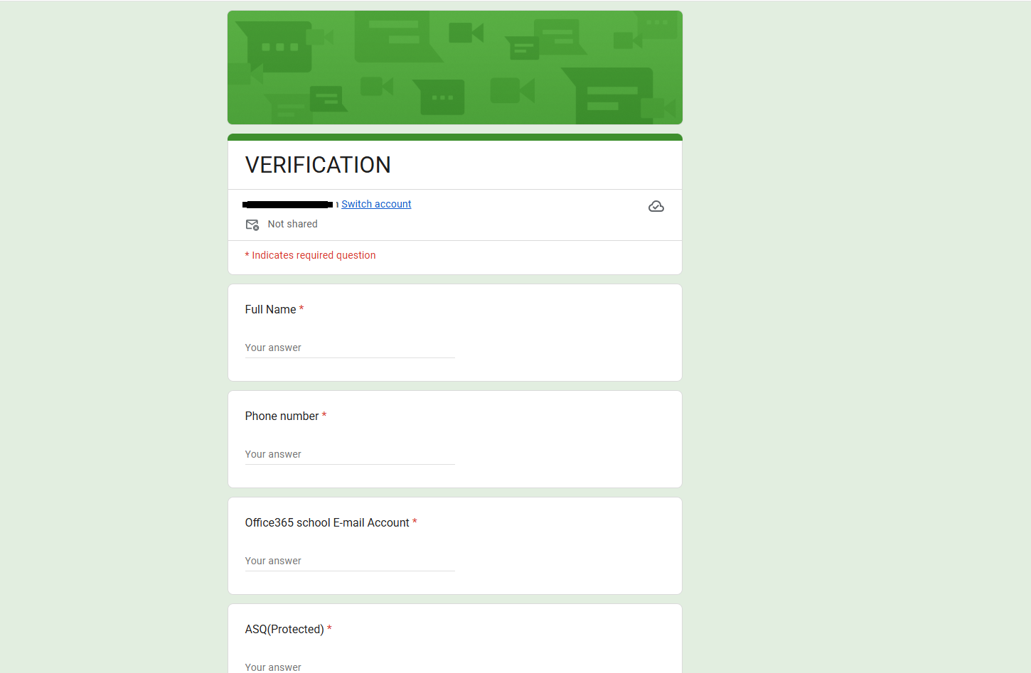 Header of Google Form